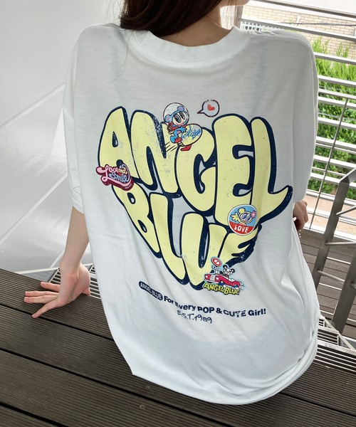 GLAMOROUS JANE tシャツ ANGEL BLUEプリントTシャツ レディース