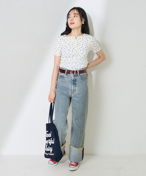 [FREAK'S STORE] обработка Denim брюки MEDIUM бирюзовый голубой женский 