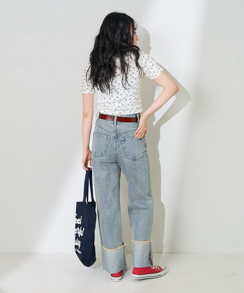[FREAK'S STORE] обработка Denim брюки MEDIUM бирюзовый голубой женский 