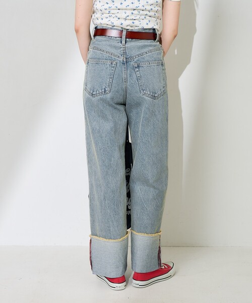 [FREAK'S STORE] обработка Denim брюки MEDIUM бирюзовый голубой женский 