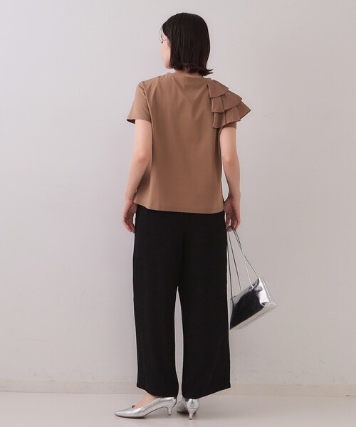 tシャツ 「接触冷感/綿100%/手洗いOK」フリルカットソー レディース tシャツ 接触冷感ポンチフリルカットソー レディース : ZOZOTOWN