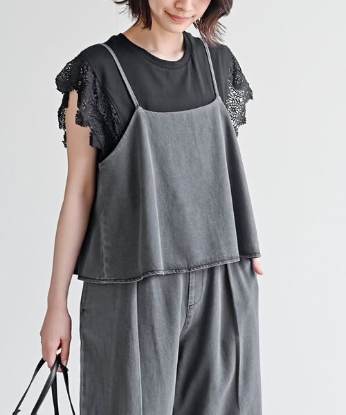 レディ❤︎セットアップ r・p・s セットアップ ビスチェ×ワイドパンツデニムセットアップ