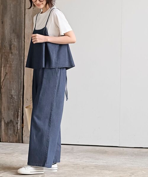 レディ❤︎セットアップ r・p・s セットアップ ビスチェ×ワイドパンツデニムセットアップ