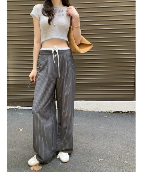 SALTMINT スラックス パンツ 「韓国ファッション」細見ストレート涼感