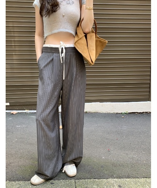 SALTMINT スラックス パンツ 「韓国ファッション」細見ストレート涼感