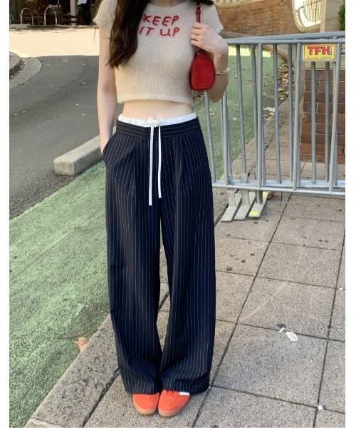 SALTMINT スラックス パンツ 「韓国ファッション」細見ストレート涼感
