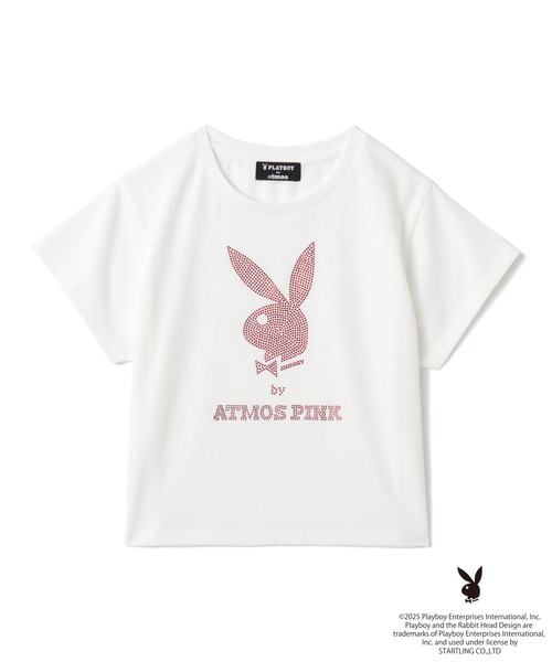 tシャツ PLAYBOY x atmos pink Rhinestone T-shirt / プレイボーイ アトモス ピンク ラインストーン T シャ