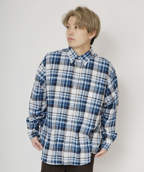 ブラウス シャツ SERO/セロ B.D WIDE SHIRT MADRAS CHECK マドラスチェックシャツ ビッグシルエット レディース SERO ブラウス シャツ SERO/セロ B.D WIDE SHIRT MADRAS CHECK