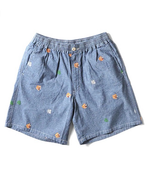 HOUSTON（ヒューストン） パンツ HOUSTON CHAMBRAY ALLOVER EMB EASY