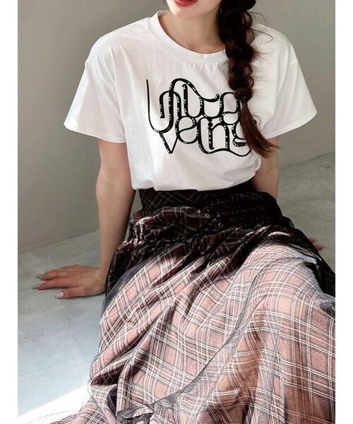 ロゴTシャツ☆ RESEXXY（リゼクシー） tシャツ スタッズロゴTシャツ レディース