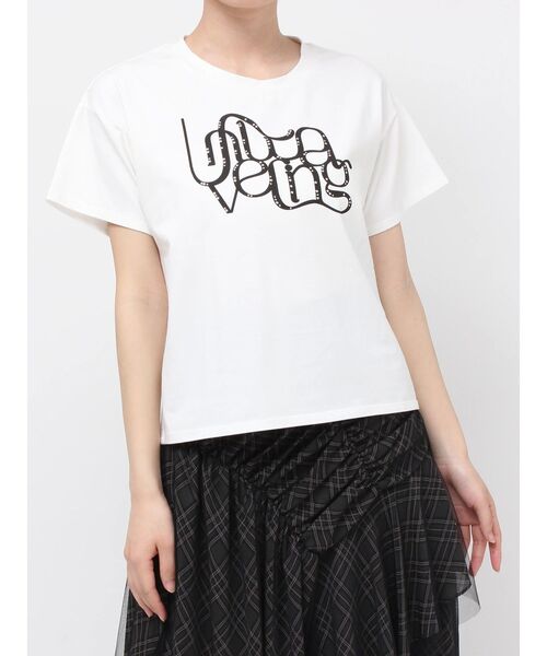 ロゴTシャツ☆ RESEXXY（リゼクシー） tシャツ スタッズロゴTシャツ レディース