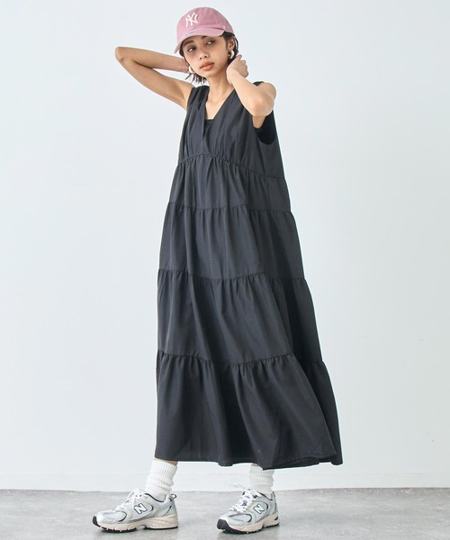 ANAP（アナップ） ワンピース ティアード ロング ノースリーブ
