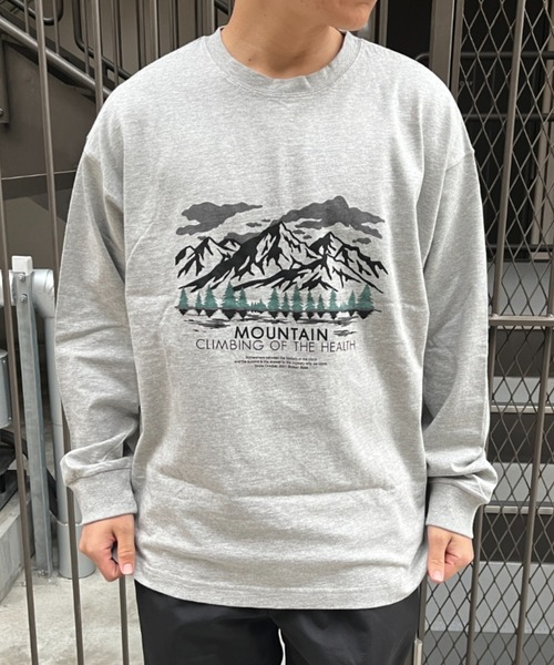 「BROKEN BASE」 長袖Tシャツ MEDIUM 杢グレー メンズ