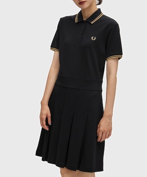 FRED PERRY（フレッドペリー） ワンピース 半袖 Tipped Pleated Tennis