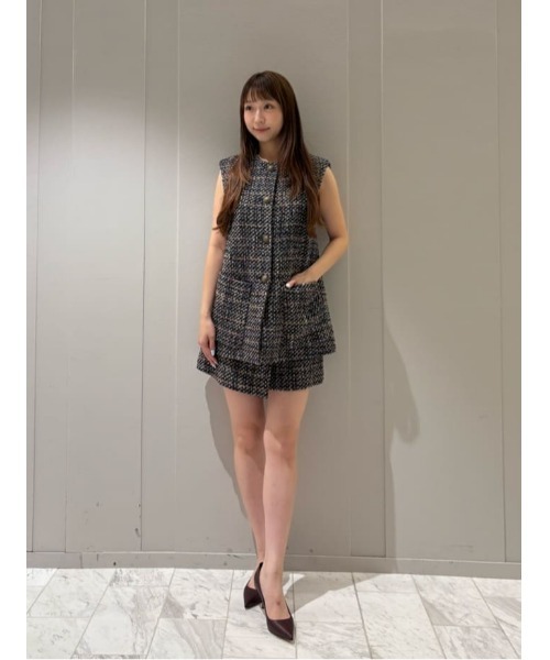 24SS ESTNATION COLUMN ウエストシェイプジレ　ネイビー　38 24SS ESTNATION COLUMN ウエストシェイプジレ ネイビー 38