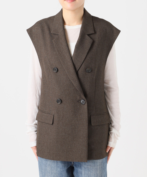 Spick＆Span ベスト ジレ メランジダブルブレストジレ