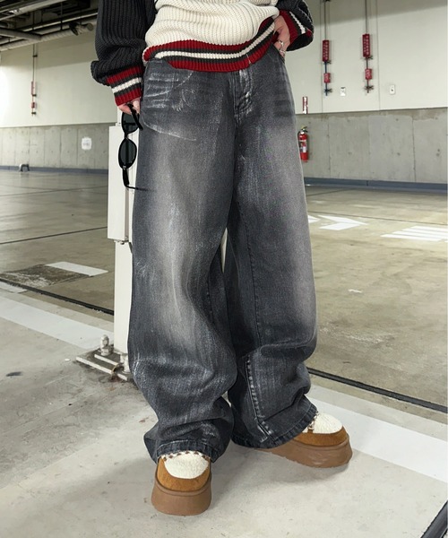 「sedacle」 加工デニムパンツ LARGE インディゴブルー メンズ