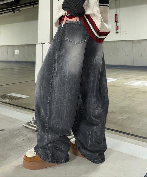 「sedacle」 加工デニムパンツ LARGE インディゴブルー メンズ