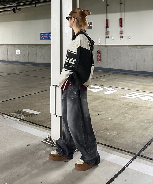 「sedacle」 加工デニムパンツ LARGE インディゴブルー メンズ