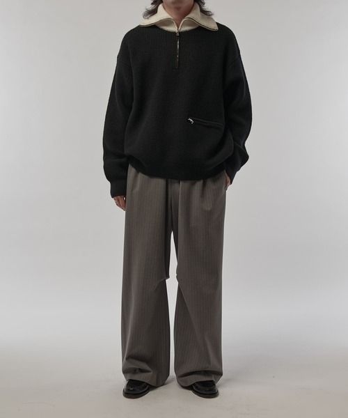 CULLNI ジップアップ　ドライバーズニット ブラック　ホワイト　2点セット CULLNI ジップアップ ドライバーズニット ブラック ホワイト 2点セット