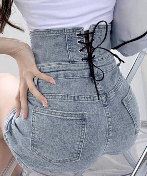 「Miniministore」 デニムショートパンツ M ブラック レディース