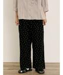 パンツ 「M/Lサイズ」レーヨン麻ゆるストレー...の詳細画像1