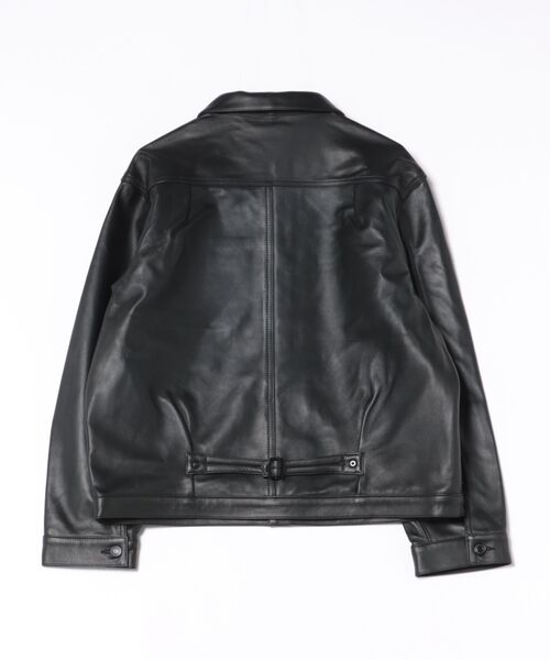 ブルゾン アウター many men many mind /ラムレザー トラッカーJKT メンズ レディースの画像