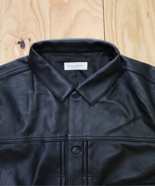ブルゾン アウター many men many mind /ラムレザー トラッカーJKT メンズ レディースの画像
