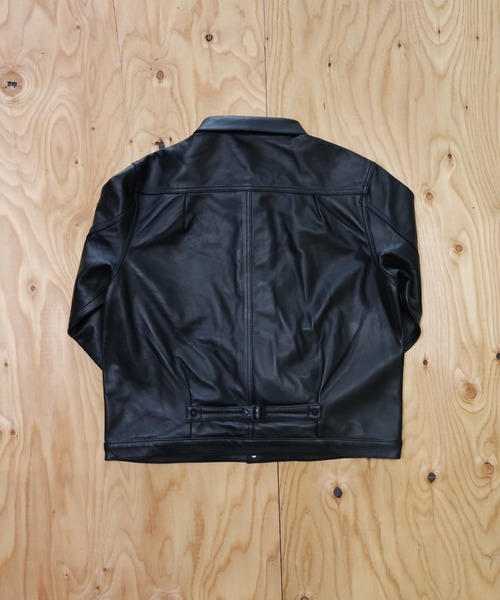 ブルゾン アウター many men many mind /ラムレザー トラッカーJKT メンズ レディースの画像