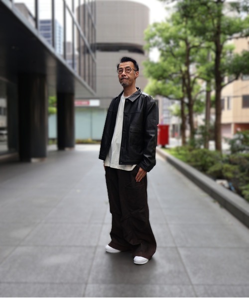 ブルゾン アウター many men many mind /ラムレザー トラッカーJKT メンズ レディースの画像