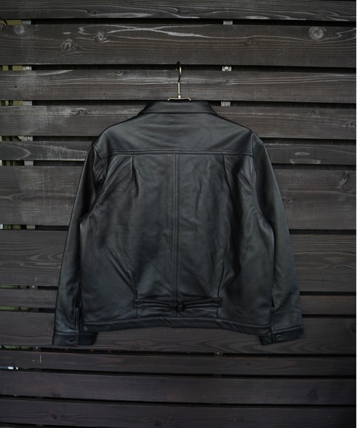 ブルゾン アウター many men many mind /ラムレザー トラッカーJKT メンズ レディースの画像