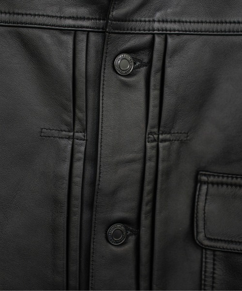 ブルゾン アウター many men many mind /ラムレザー トラッカーJKT メンズ レディースの画像