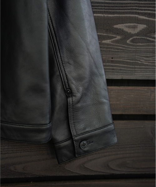ブルゾン アウター many men many mind /ラムレザー トラッカーJKT メンズ レディースの画像