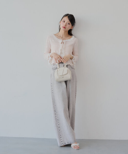 Chico（チコ） 7分袖ニットカーディガン FREE アイボリー レディース