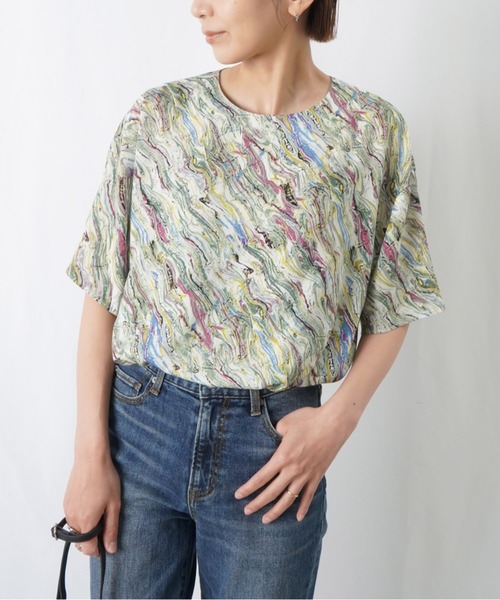 「LUCA/LADY LUCK LUCA」 半袖ブラウス FREE グリーン レディースの画像5