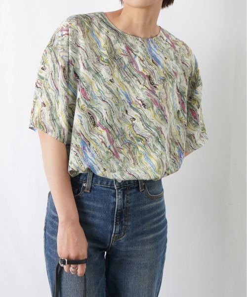 「LUCA/LADY LUCK LUCA」 半袖ブラウス FREE グリーン レディースの画像6