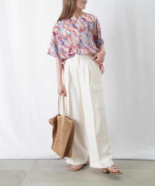 「LUCA/LADY LUCK LUCA」 半袖ブラウス FREE グリーン レディースの画像8