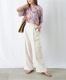 「LUCA/LADY LUCK LUCA」 半袖ブラウス FREE グリーン レディースの画像9