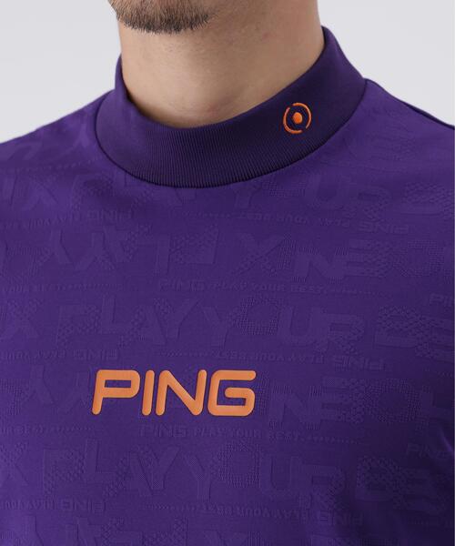 PING（ピン） tシャツ 「PING APPAREL」凸凹PLAYロゴジャカード長袖