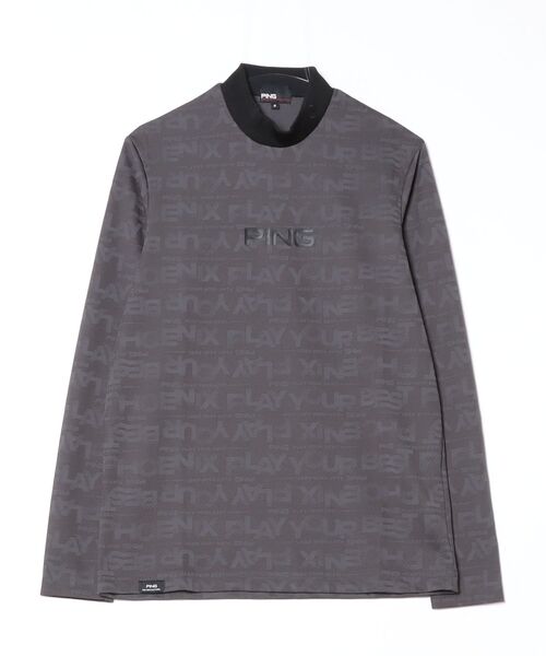 PING（ピン） tシャツ 「PING APPAREL」凸凹PLAYロゴジャカード長袖