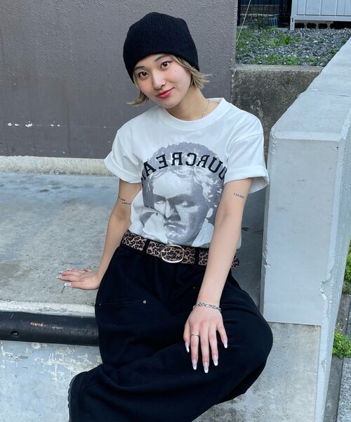 「Sourcream」 半袖Tシャツ MEDIUM グレー レディース_画像2