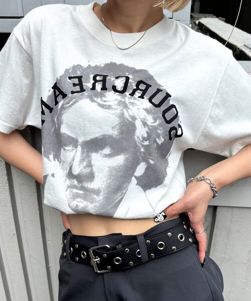 「Sourcream」 半袖Tシャツ MEDIUM グレー レディース_画像5