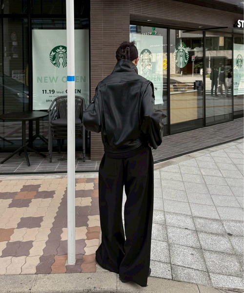 over tuck slacks 黒Sサイズ （chikashistu+） Chikashitsu+（チカシツプラス） スラックス 「Chikashitsu +」over