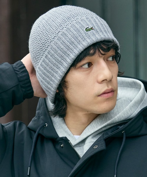 LACOSTE（ラコステ） ニット帽 ニットキャップ ワンポイントウール