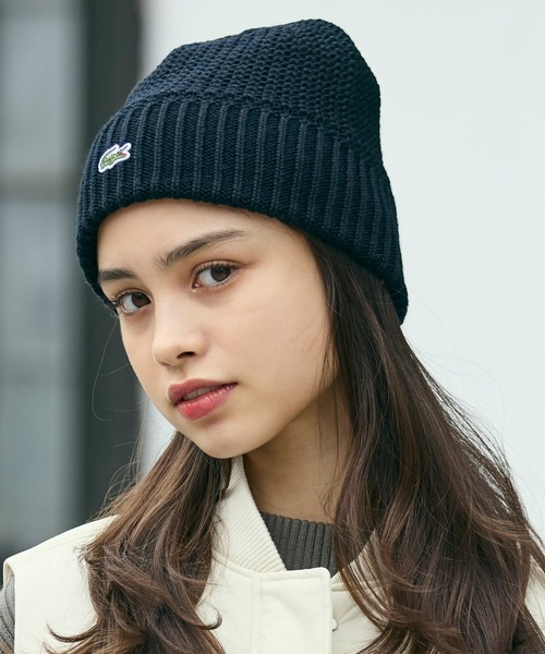 LACOSTE（ラコステ） ニット帽 ニットキャップ ワンポイントウール