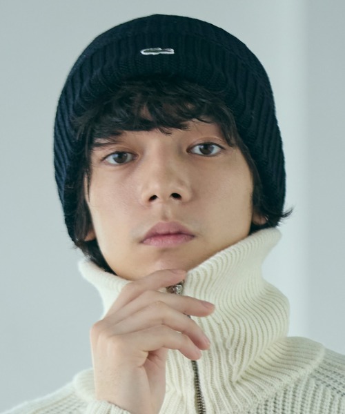 LACOSTE（ラコステ） ニット帽 ニットキャップ ワンポイントウール