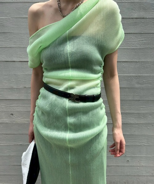 FETICO（フェティコ） ワンピース FETICO SHEER GATHERED KNIT DRESS