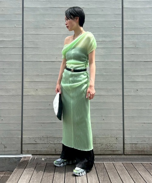 FETICO（フェティコ） ワンピース FETICO SHEER GATHERED KNIT DRESS
