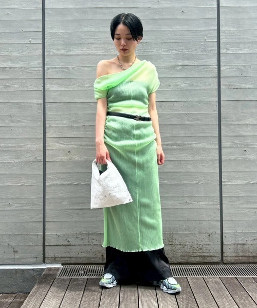 FETICO（フェティコ） ワンピース FETICO SHEER GATHERED KNIT DRESS