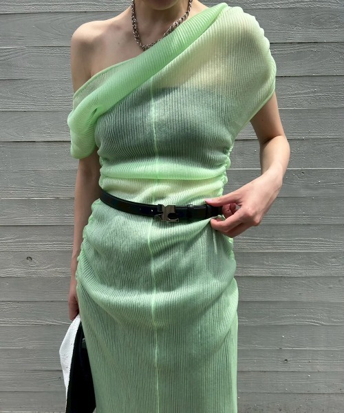 FETICO（フェティコ） ワンピース FETICO SHEER GATHERED KNIT DRESS